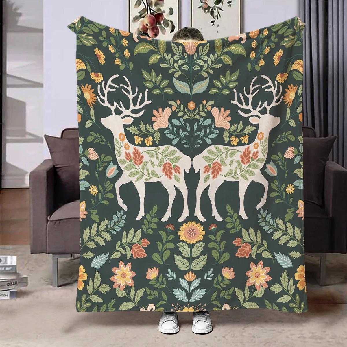 Christmas Creative Throw  Flannel Print Blanket Super Soft Cozy Sofa Nap Home Blanket Perfect Home Gift for Her 75x100cm (30x40inch)