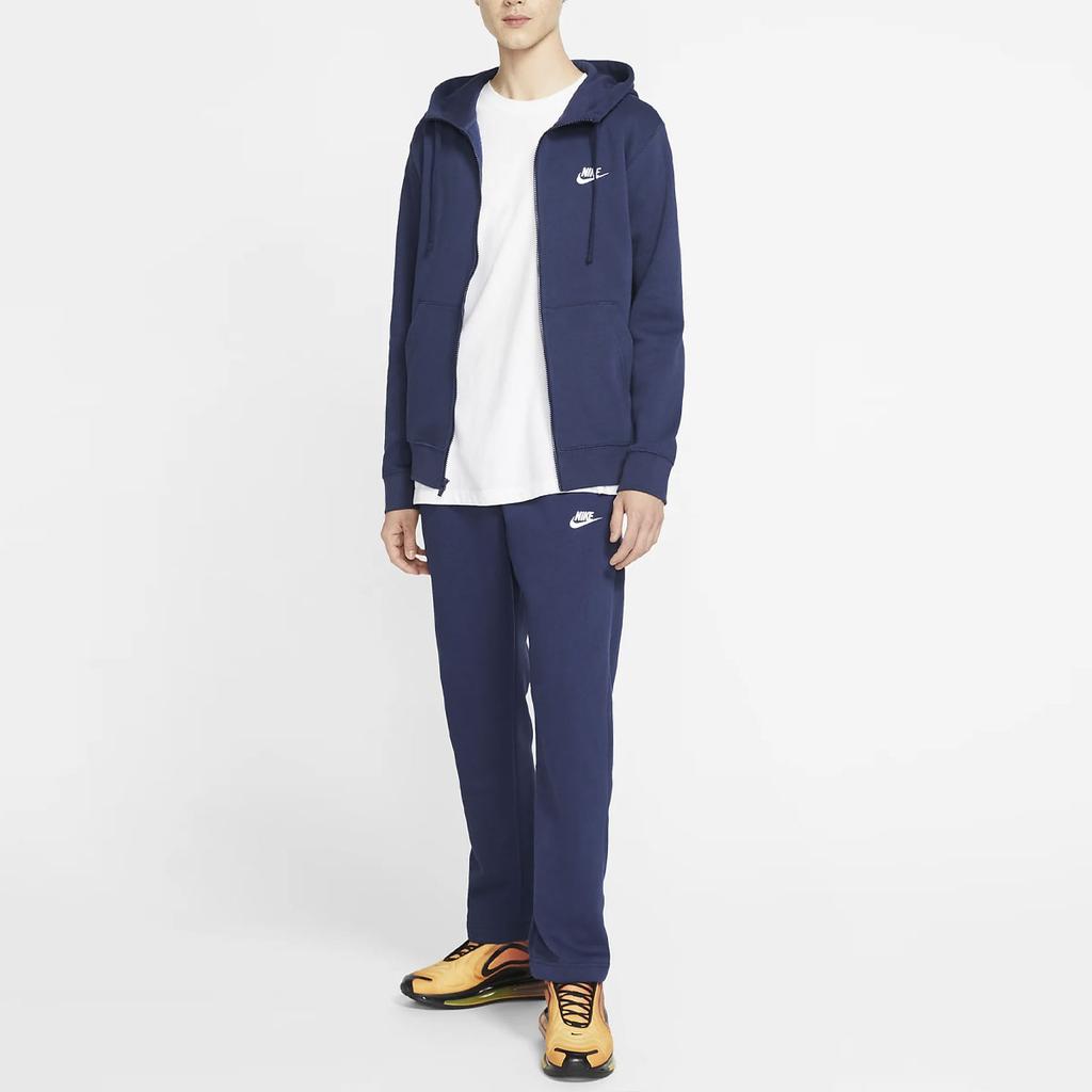 Nike Sportswear Club Fleece Full-Zip Hoodie Midnight Navy/Midnight Navy/White Men Streetwear BV2645-410