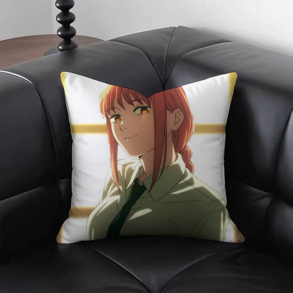 1pc Anime Chainsaw Man Makima Pillow Case Fashion Square Pillowcase Bedroom Sofa Room Ins Decoration Leisure