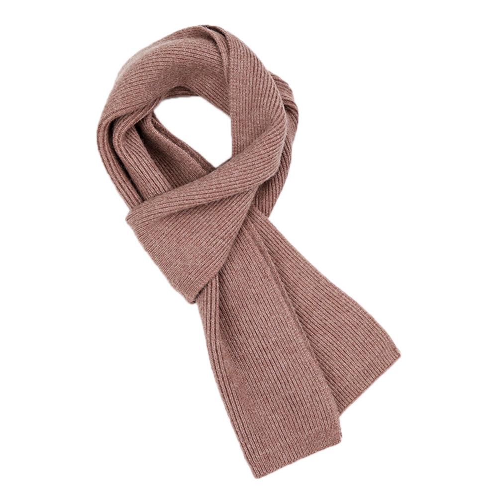 

Double-side Pure Color Water Ripple Knitted Unisex Scarf Warm Soft Scarf Camel 150*20CM#1
