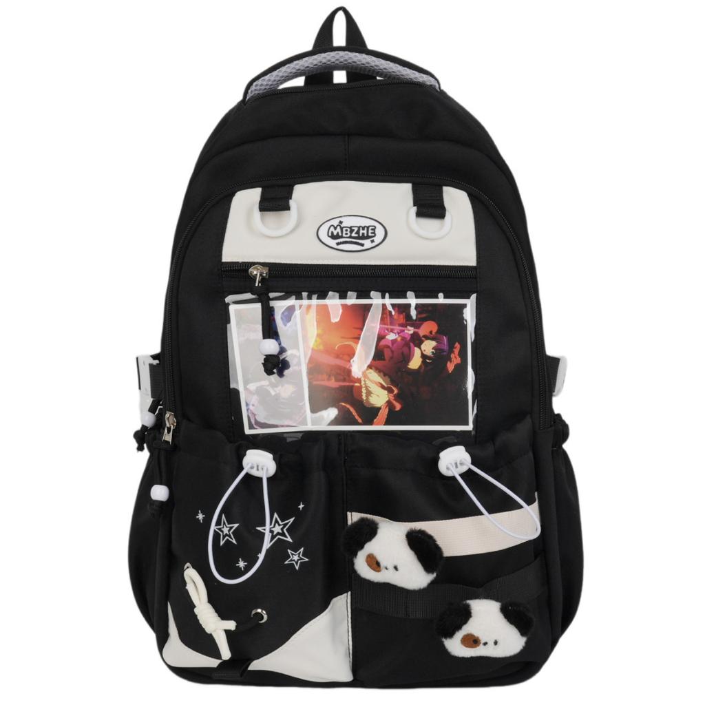 Cute girl heart student school bag junior high and high school Japanese system transparent bar pain bag ins fresh sweet campus backpack