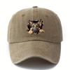 Verstellbare Vintage-Wasch-Baseballkappe mit Deutschem Schäferhund-Aufdruck, Lässiger HipHop-Partyhut