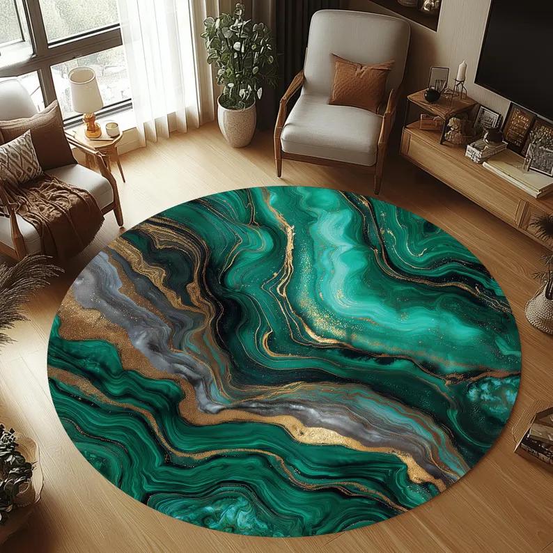 Grüner Marmor Teppich Marmor Runder Teppich Marmor Bereichsteppich Marmor Teppich Marmor Teppich Gold Marmor Teppich Marmor Effekt Teppich Marmor Teppich