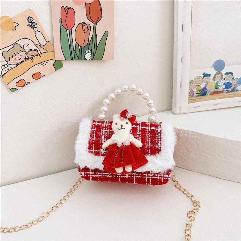 Eyecatching Kids Crossbody Bag Bright Red Pearl Princess Bag With Durable Antitheft Features