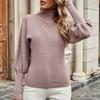 IHUASU Women's Autumn and Winter Solid Colour Knit Sweater Temperament Commuter O Collar Loose Big Size Pullover Jumper
