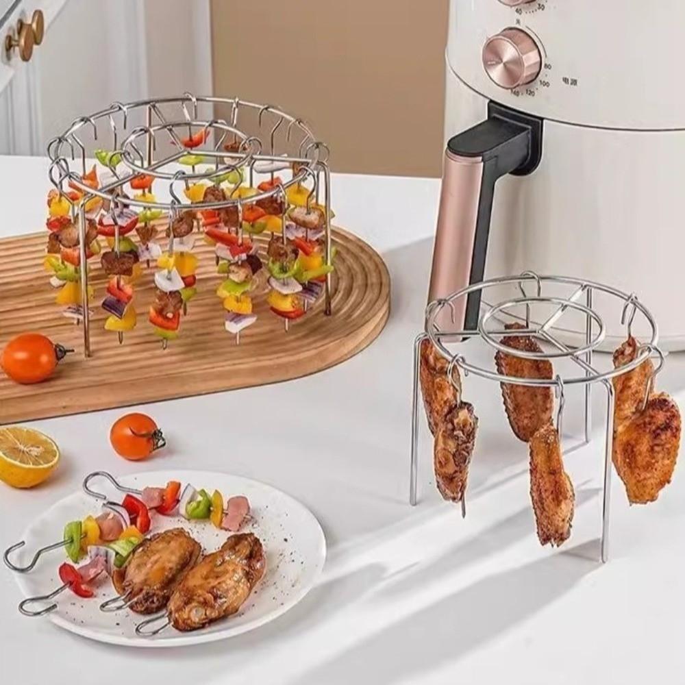 Heat-Resistant Air Fryer Skewer Stand Non-Stick Skewers Rack Oven BBQ Rack  Party Grilling