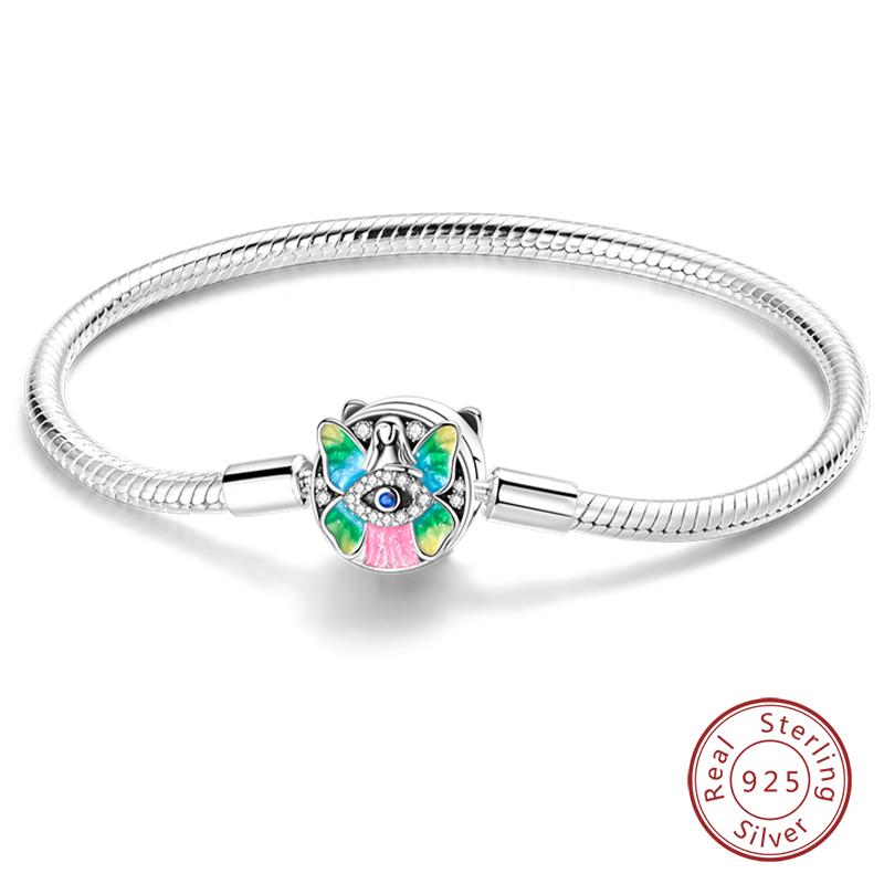 925 Silver Pumpkin Cart Tree of Life Heart Shaped Magic Eye Bracelets Fit DIY Charms Birthday Jewelry Gifts