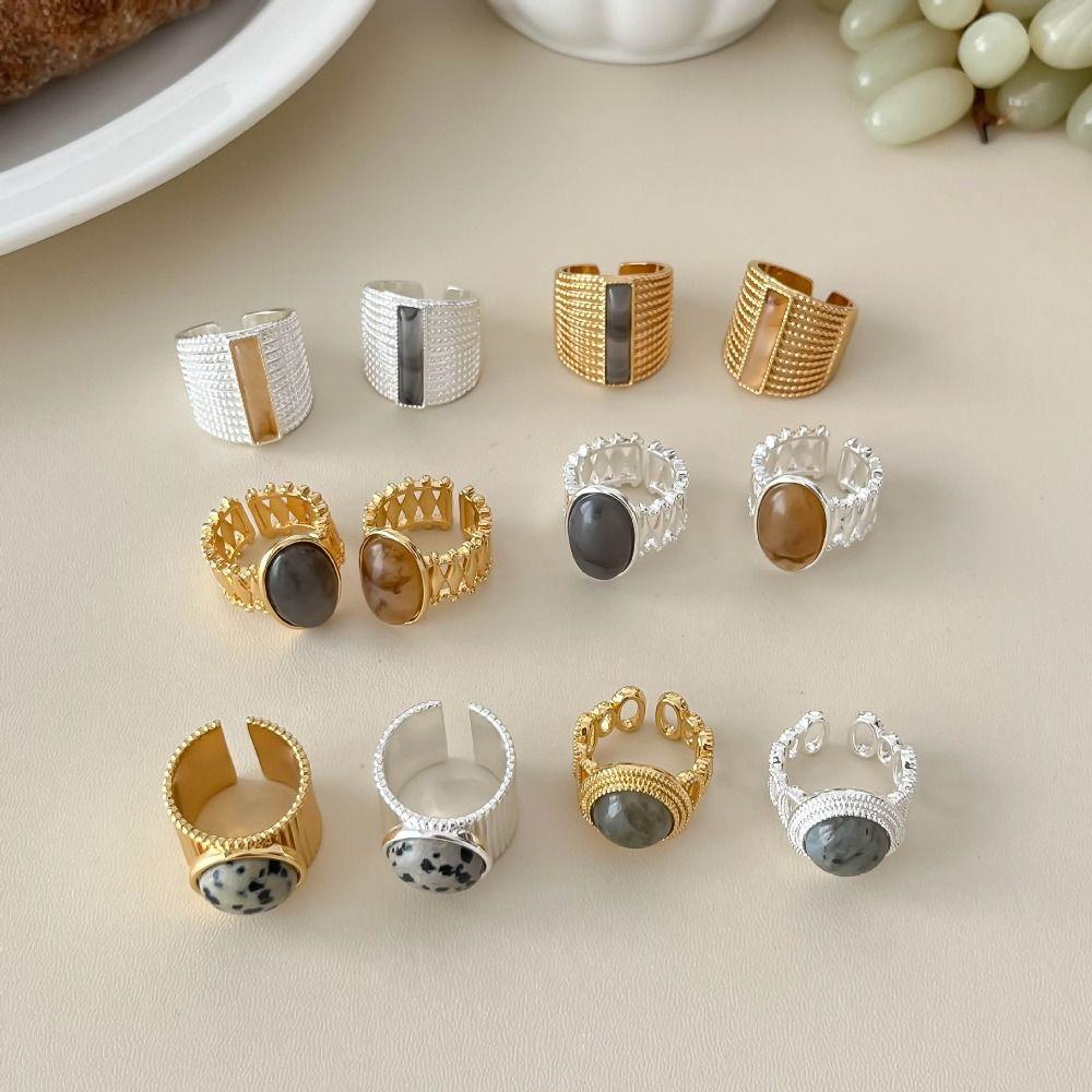 Vintage Amber Open Finger Rings Creative Opening Rings Bride Jewelry Finger Rings Girls