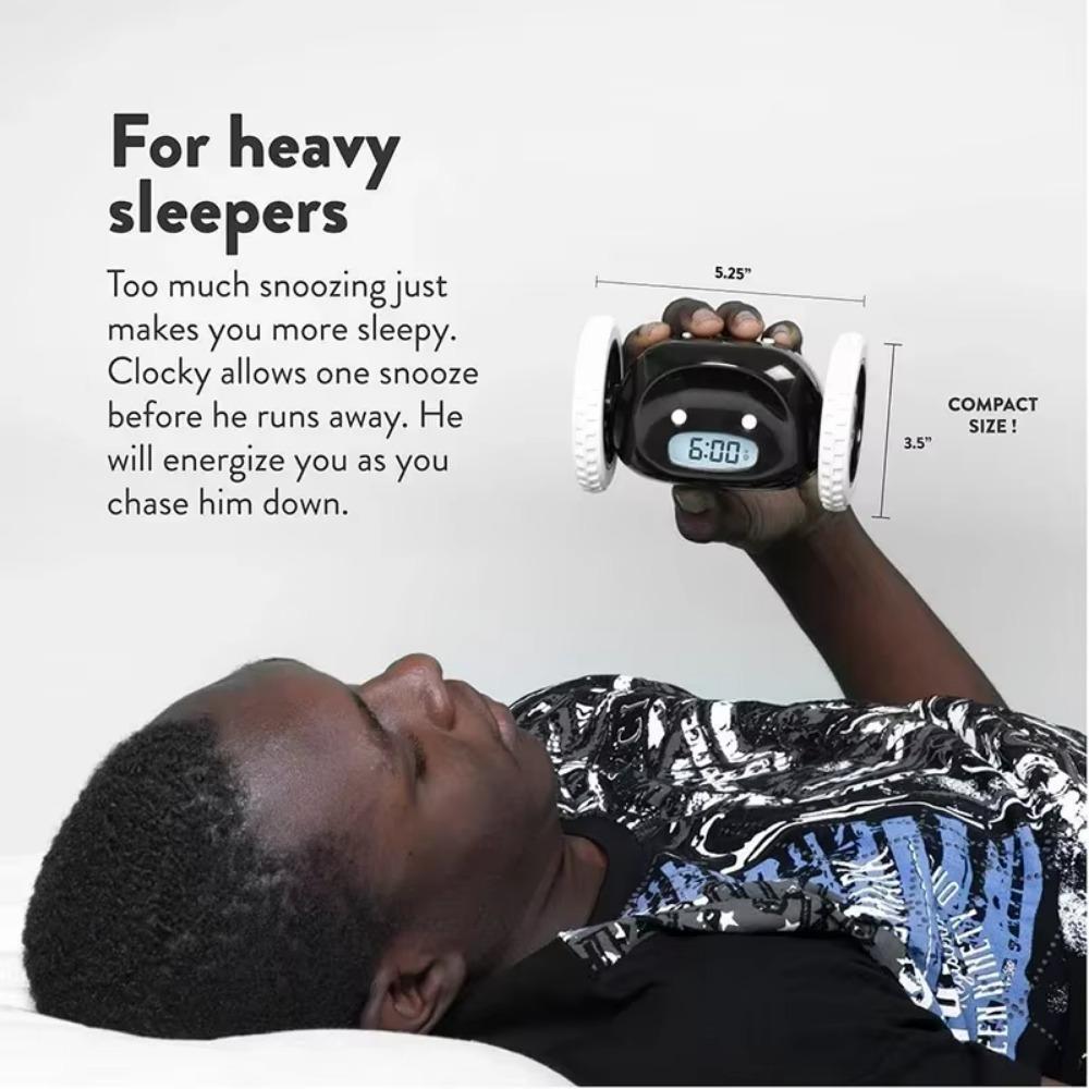 Unique Moving Whee Alarm Clock Magical Lazy Alarm Clock Creative Running Wheel Clock  Children