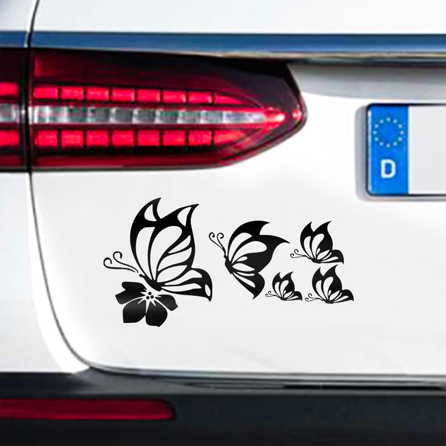 

5Pcs Butterfly Car Decal Set, Waterproof Vinyl Butterflies Sticker for Cars Women Girl Car Stickers Beautiful Reflective Bumper Window Laptop Decals чёрный