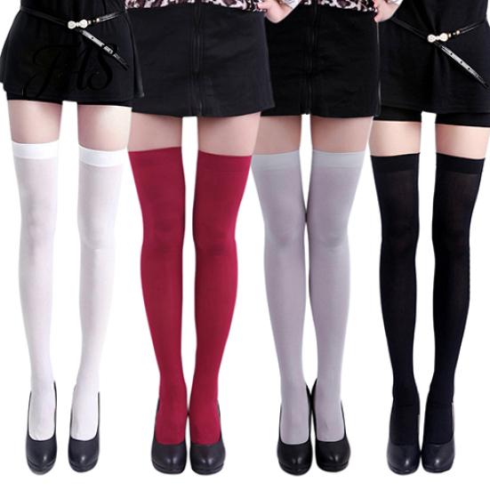 Women's Sexy Pure Color Opaque Thigh High Stockings Over The Knee Socks