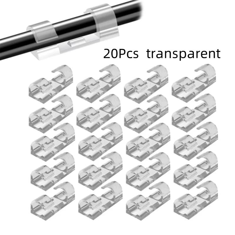 20Pcs Cable Organizer Clips Cable Management Desktop & Workstation ABS Wire Manager Cord Holder USB Data Line Bobbin Winder