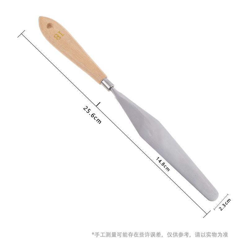 

Drawing Stainless Steel Spatula Pallet Knife Tools with Wooden Handle for Oil Canvas Acrylic Painting Texture Art Supplies