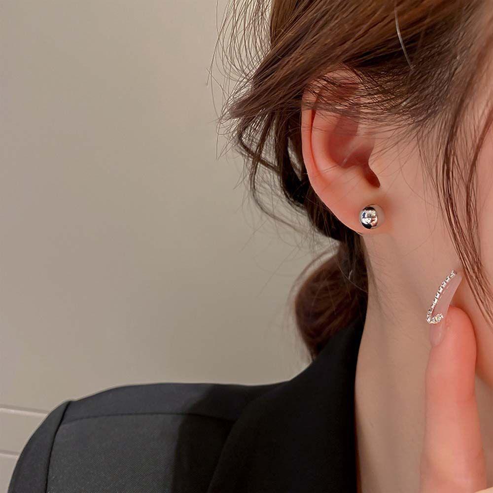 

Bead Geometry Ball Bead Korean Style Earrings Silver Stud Earrings Female Earrings Gold Earrings