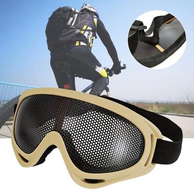 Lunettes de protection pour les yeux pour moto d'extérieur, réglables, résistantes aux chocs, lunettes de motocross, accessoires de casque à mailles métalliques, randonnée