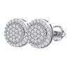 Moissanite Real 925 Silver Iced Cluster Round Hip Hop Out Big Mens Stud Earrings