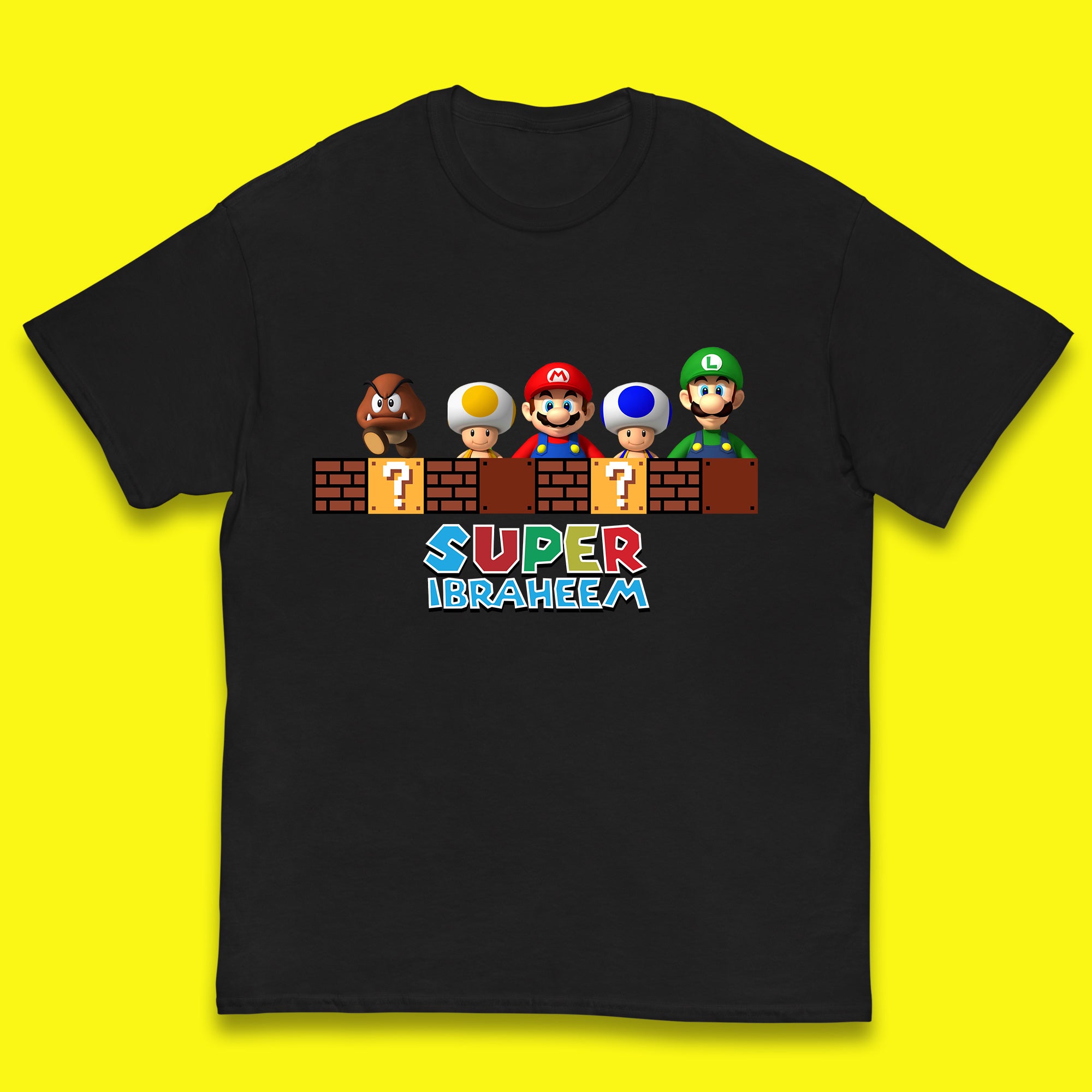 Personalised Super Mario Game Series Your Name Mario Bros Luigi Toad Mega Goomba Mario Kids T Shirt 100