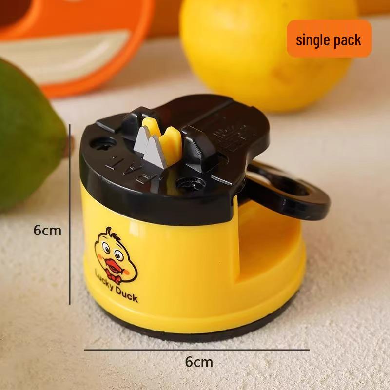 

Little Yellow Duck Mini Kitchen Knife & Scissors Sharpener - New Style Whetstone with Tungsten Steel.