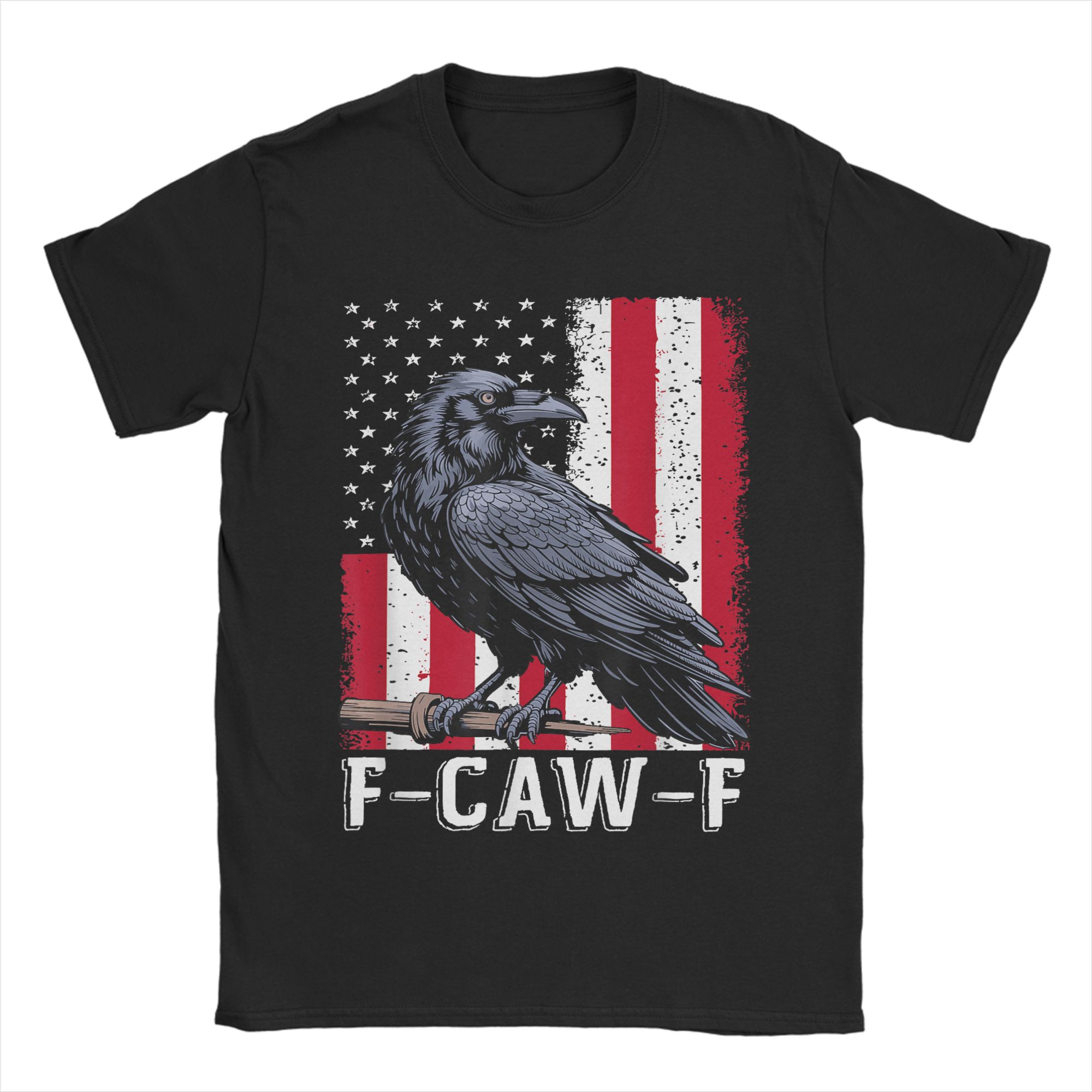 

F-Caw-F Black Crow Funny Black Bird Christmas T Shirts Short Sleeves Y2K Funny Tshirt Summer Cotton O Neck Plus Size Top Tees 4XL