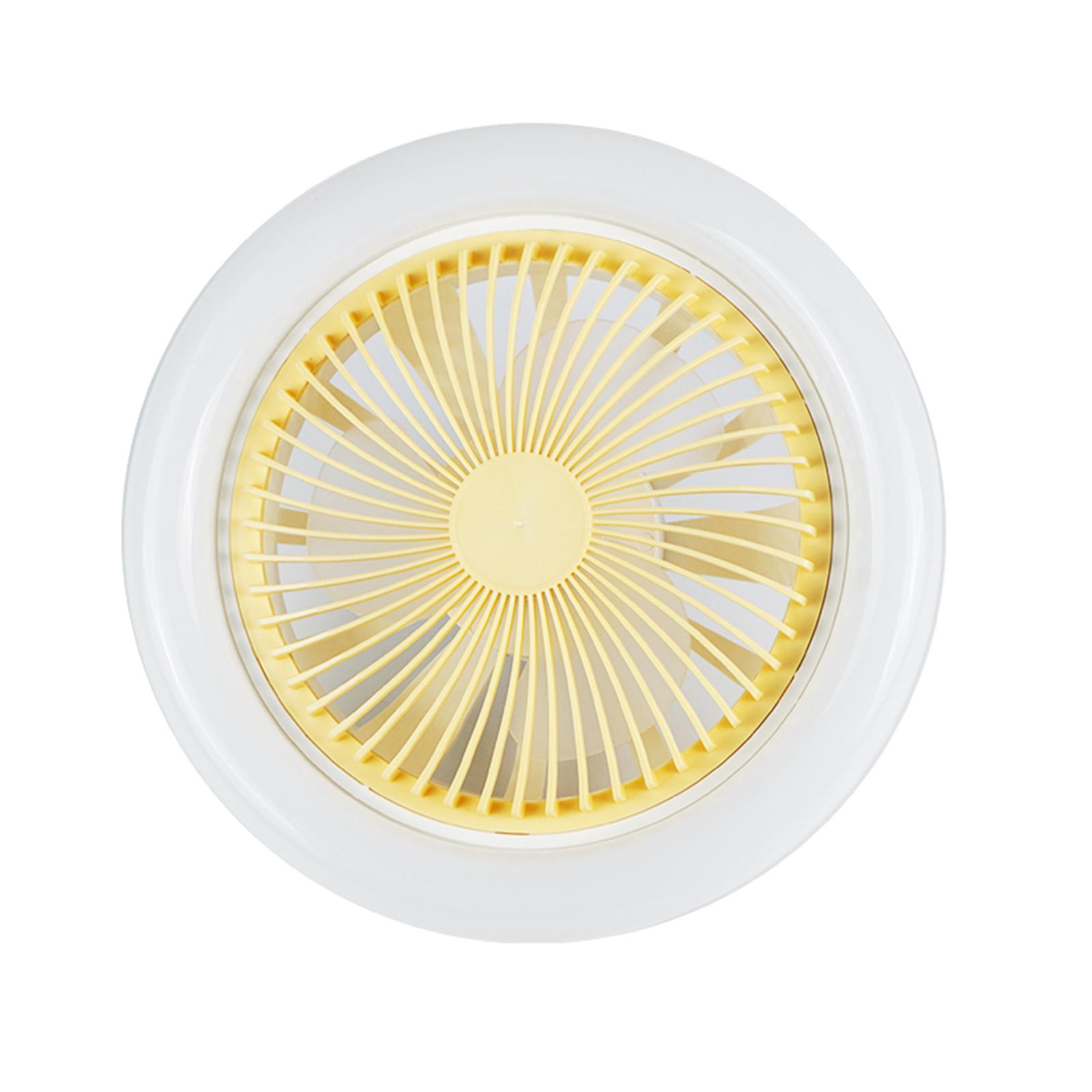 

E27 Лампа Голова Стельовий Лампа з вентилятором подвійного призначення Регулювання 3 передач Невеликий стельовий вентилятор для дитячої кімнати Спальня жовтий