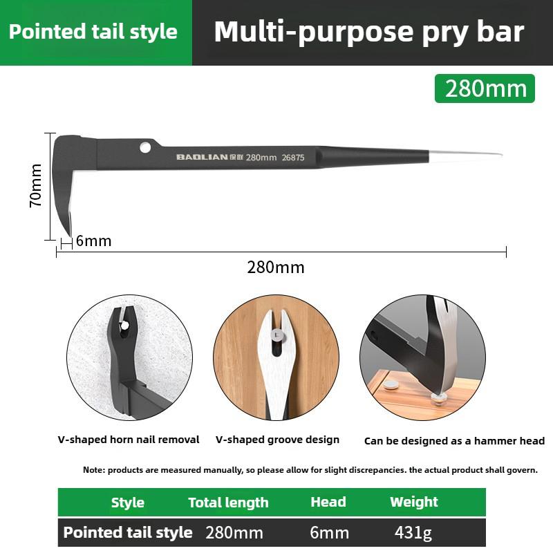 

Multifunctional Nail Puller Pry Bar for Wooden Box Demolition and Carpenter Work