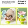 Ceramic Pet Bowl Flower Shape Cats Food Dish Nonslip Elevated Stand Feeding Plate for Neck Protections and Easy Cleaning