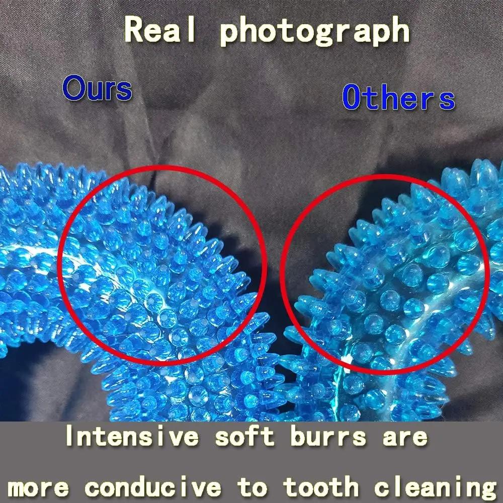 Squeaky Interactive Pet Dog Chew Toy Puppy Bite Resistant Thorn Barbed Tooth Cleaning Toy TPR Molar Chew Toys for Dogs