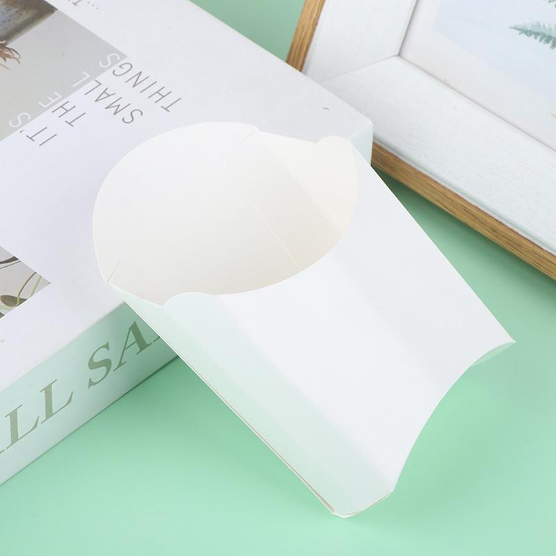 10Pcs White French Fry Boxes Fried Chicken Hamburger Packing Box Popcorn Boxes