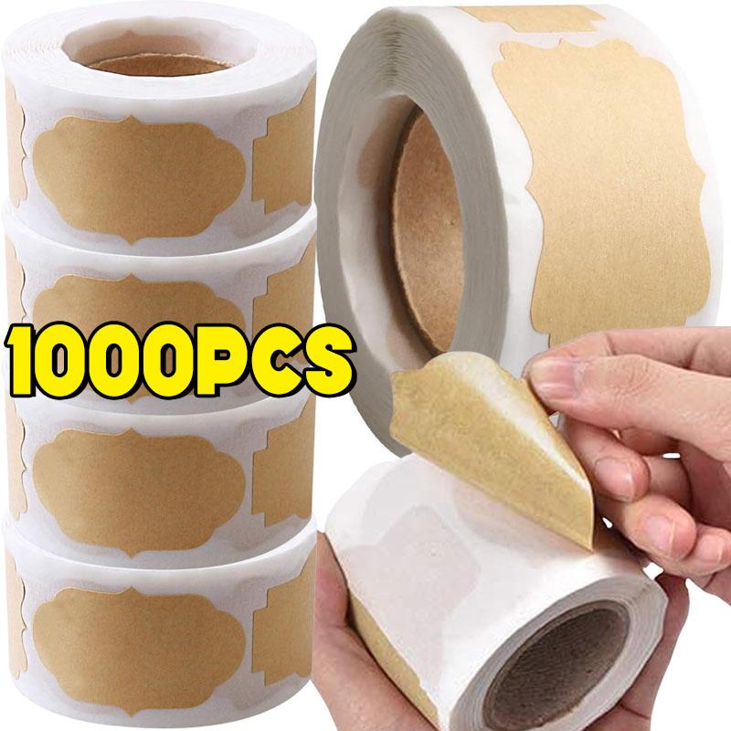 Naklejki z papieru Kraft Puste etykiety Ręcznie robione artykuły papiernicze Etykiety na prezenty Papier dekoracyjny Etykieta na słoik z przyprawami Naklejka do zaklejania kopert DIY