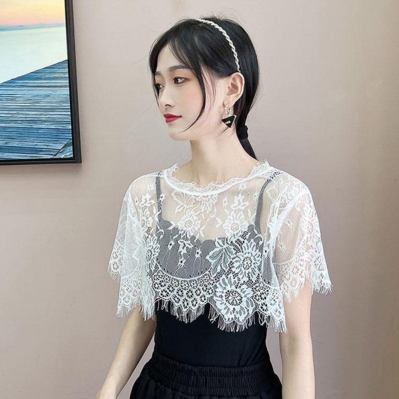 Women Scarf Lace Lace Shawl White Black Blouse Shoulders Scarf Fake Collar Cape Spring Autumn