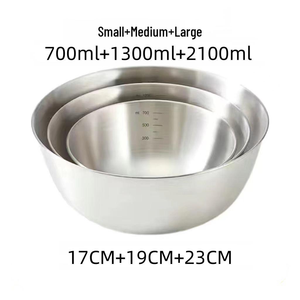 

Утолщенная многофункциональная миска из нержавеющей стали для смешивания, выпечки и приготовления пищи Natural Color Salad Bowl