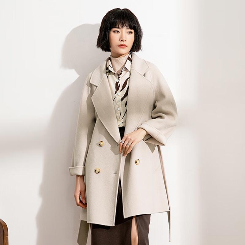 

Женское двустороннее зимнее пальто средней длины из чистой шерсти YILITON L