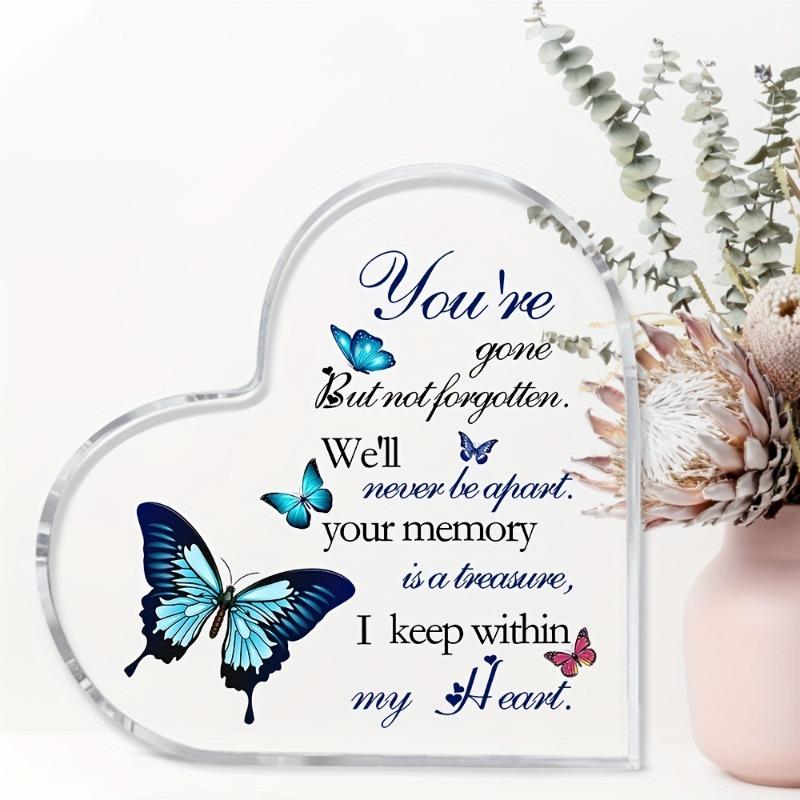 2D Flat, Sympathy Bereavement Condolence Gift Acrylic Decor Sign, Home Decor Plaque Hanging Wall Art Decorative Garden Decoration for Room Door Signs