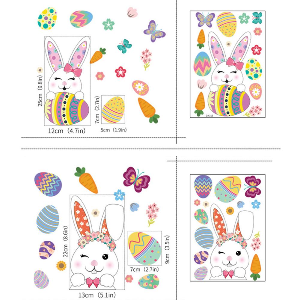 Cartoon Easter Eggs Window Stickers Self adhesive Wall Decals Party Supplies Gifts For Easter Holiday Decoration