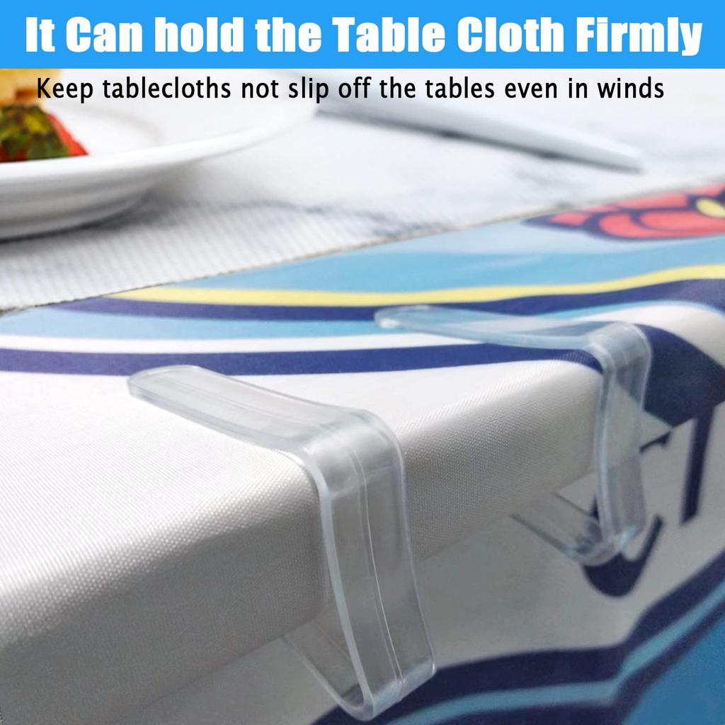 6/12/24pcs Clear Tablecloth Clips Plastic Windproof For Home Kitchen Restaurant Table Weddings Birthdays Tablecloth Accessory
