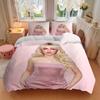 3Pcs Blonde Pink Dress Bedding Sets For All Sizes New 3D Printed Bed Cover Comforter Duvet Cover Pillowcase Bedroom Decoration