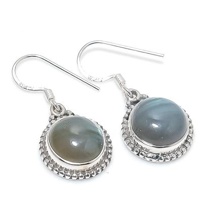 Natural Labradorite Gemstone 925 Solid Sterling Silver Gift Earring 1.25" U9q05