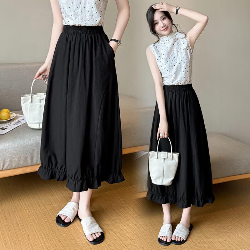La Chapelle Ruffled A-Line Skirt M