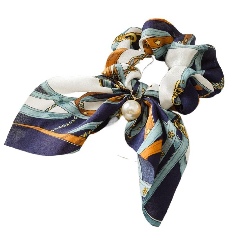 Bowknot Hair Tie Chiffon Pearl Headwear Fashion Hair Accessories