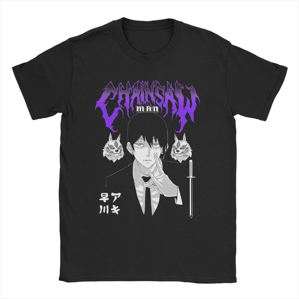 Herren Damen T-Shirts Yoru Chainsaw Man Anime Lustig 100% Baumwolle T-Shirt Tanaka Rückenmarks-Schwert T-Shirt Kleidung Übergröße
