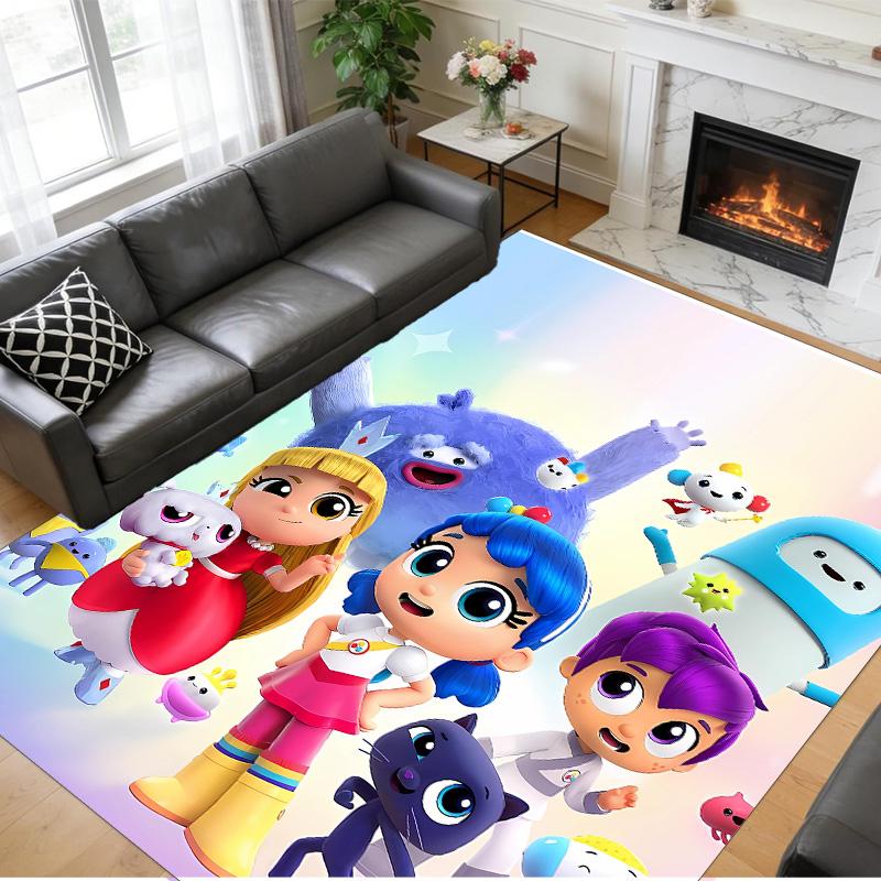 Anti‑Slip Crystal Velvet Floor Rug, True And The Rainbow Kingdom Design Carpet for Indoor Living Bedroom Home Decoration