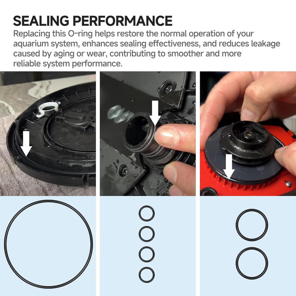 O-Ring Seal kit for FX5/FX6 Aquarium Cartridge Filter Compatible with Fluval A-7, A-0, A-2 Replacement Parts