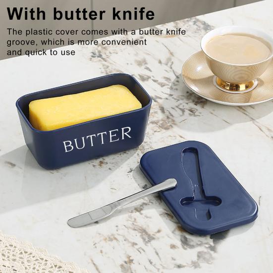 Butter Container Box with Cutter Lid Sealed Cheese Storage Box Butter Dish Tableware Home Decor Gifts
