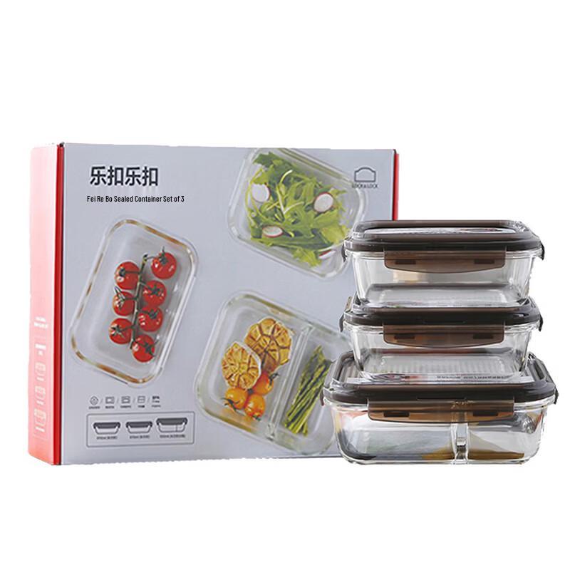 LocknLock Heat-Resistant Glass Food Container 3-Piece Set