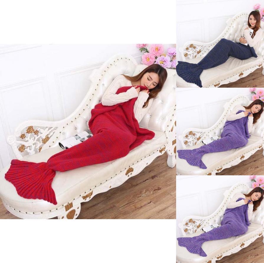 Mermaid Pattern Blanket With Vintage Design For Home Decoration