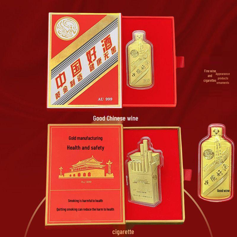 Goldene Zigaretten 999 Reingold 20mg Feiner Wein Kreatives Ornament-Set - Festival und Kleines Geschenk