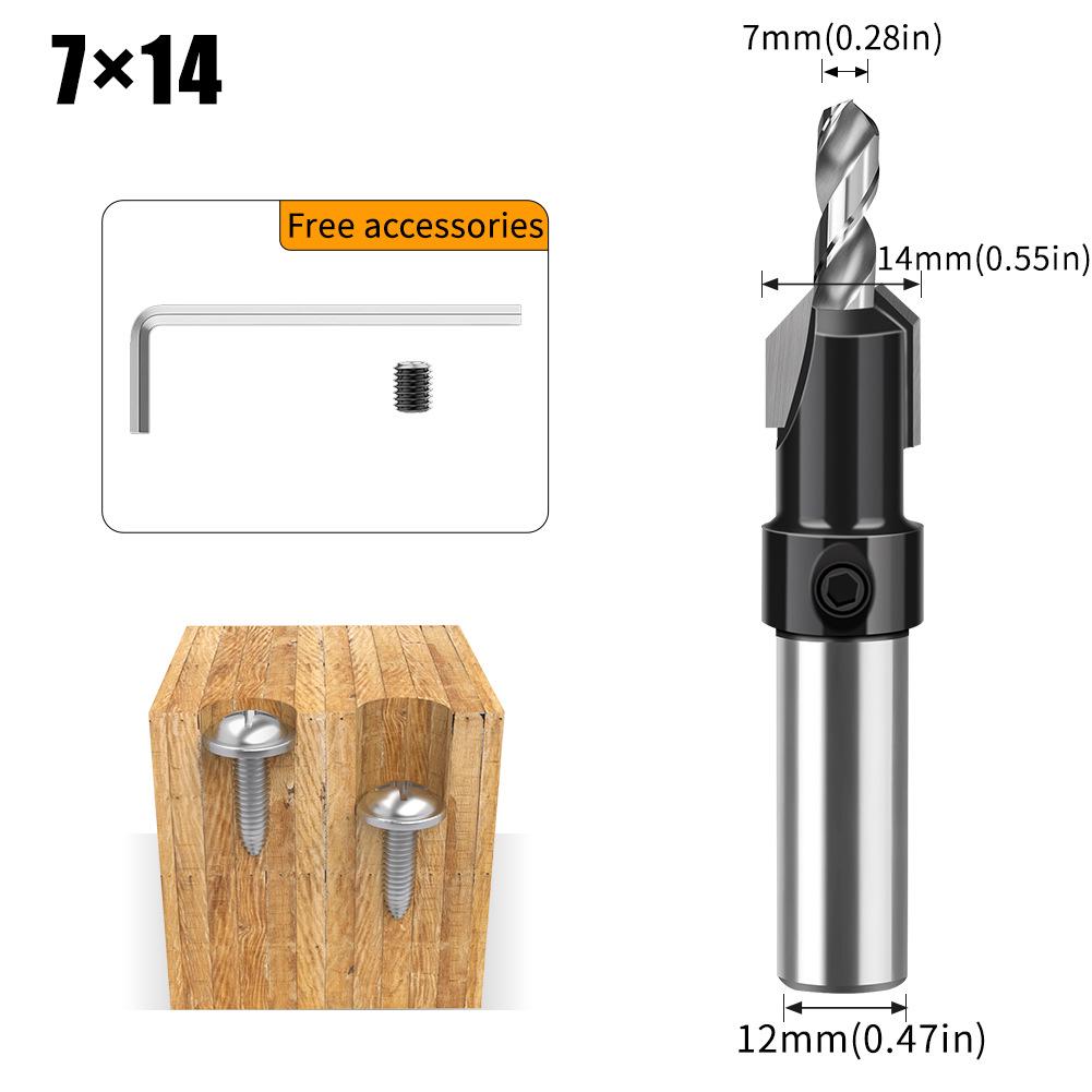 Woodworking Countersink Drill Cone Hole Opener Hole Drill Alloy Head Screw Ladder Drill Wood Self-Tapping Screw Installation Ladder