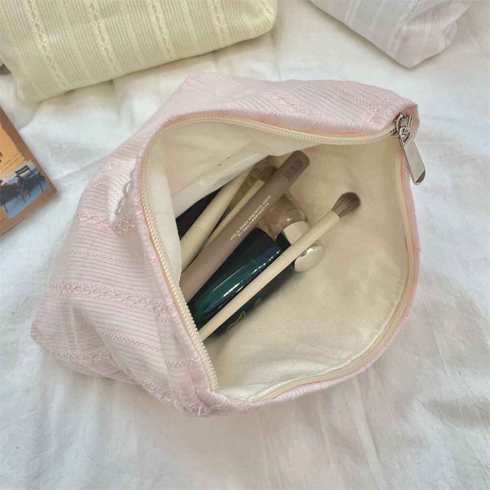 Fashion Candy Color Makeup Bag Bowknot Multifunctional Cosmetic Pouch Large Capacity Stationery Bag Travel