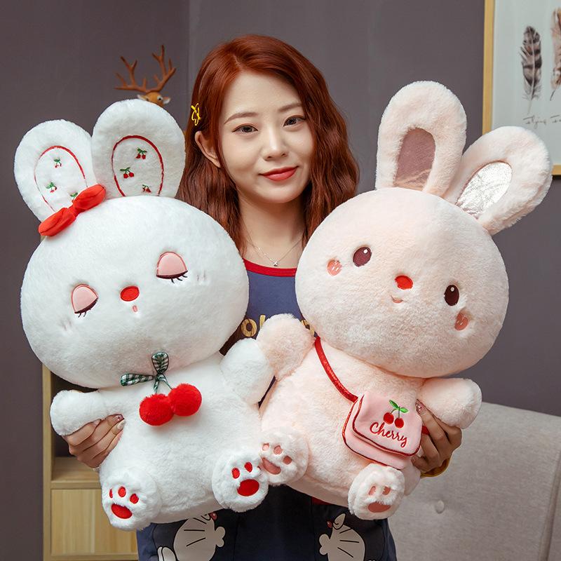 New Doll Peach Doll Plush Toy White Rabbit Cloth Doll Parent Child Doll Children's Gift Doll