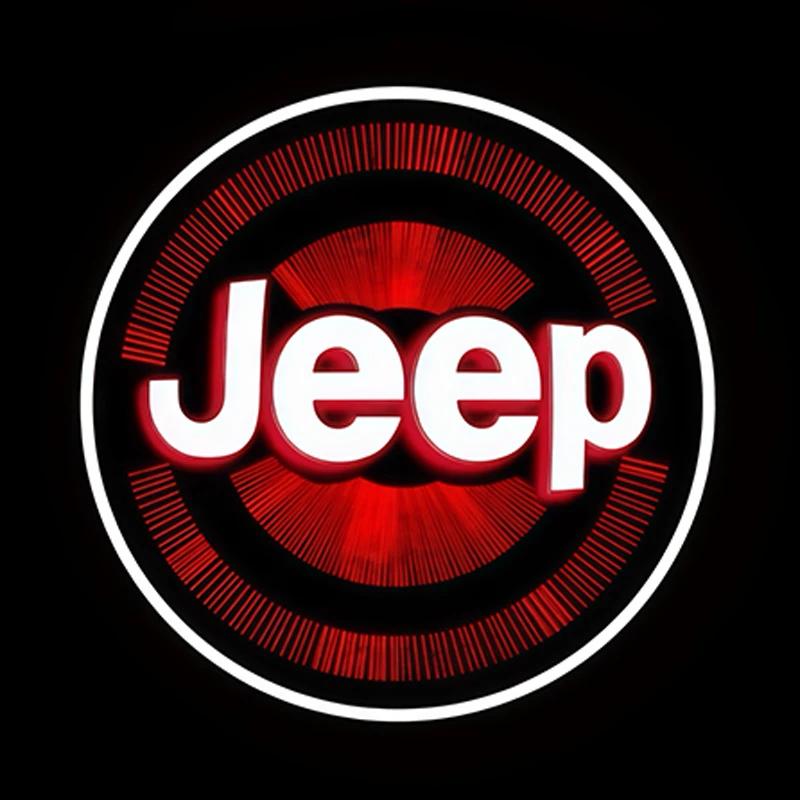 Für Jeep 2 Stück 3D Auto Willkommenslicht LED Atmosphäre Geisterlampe Dekorativ Für Jeep Wrangler Grand Cherokee Wagoneer Gladiator C